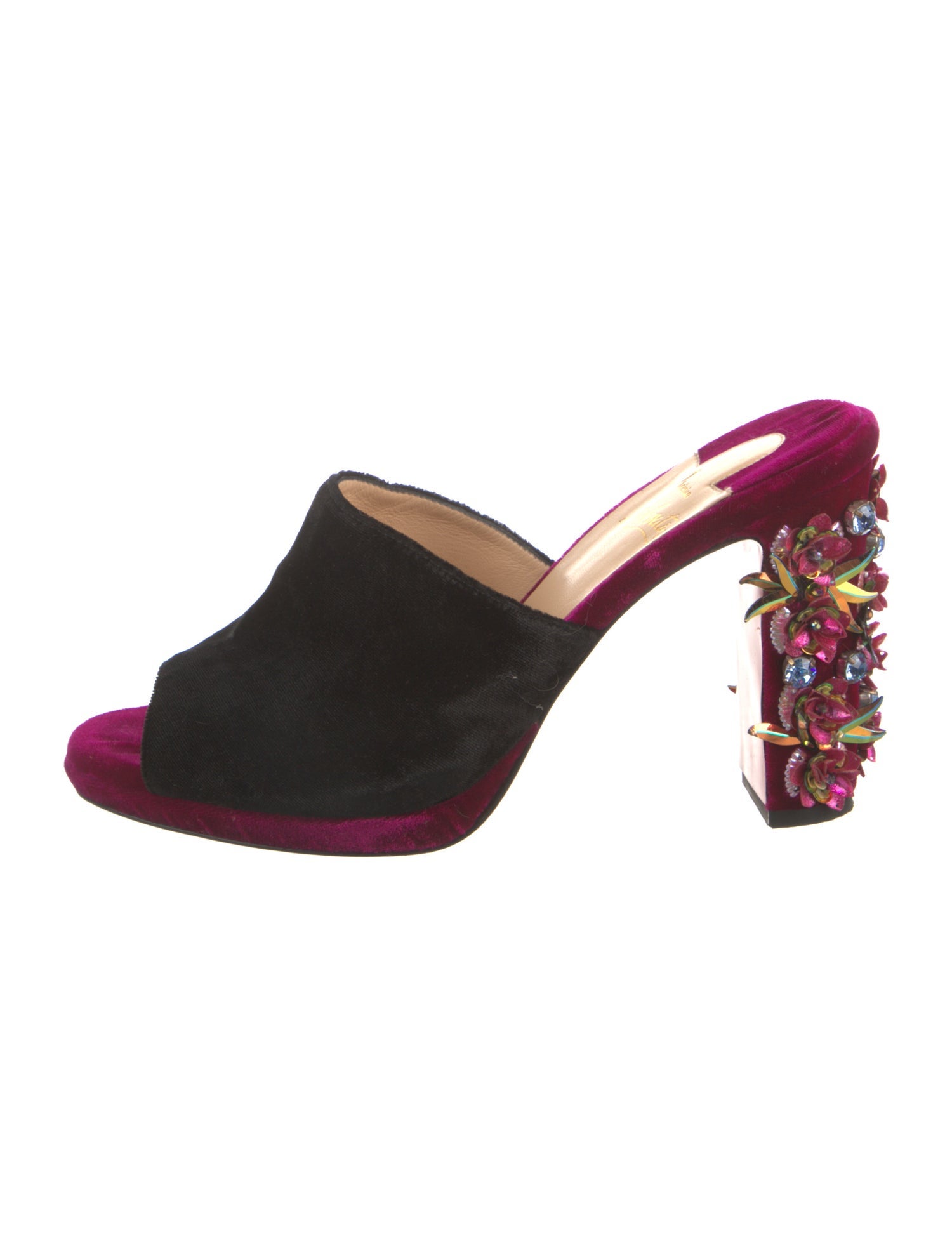 Christian Louboutin Donaflor Velvet Slides