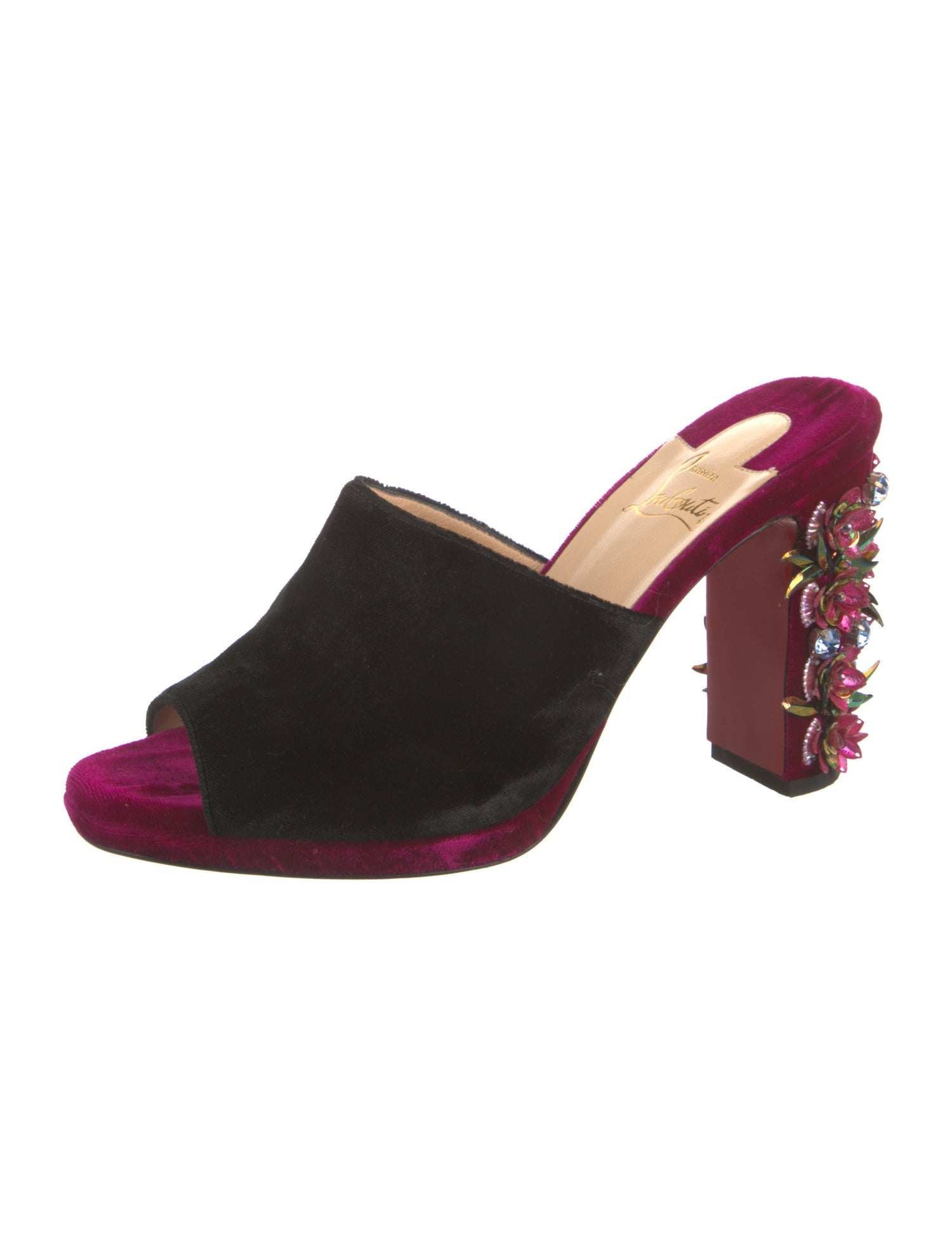 Christian Louboutin Donaflor Velvet Slides