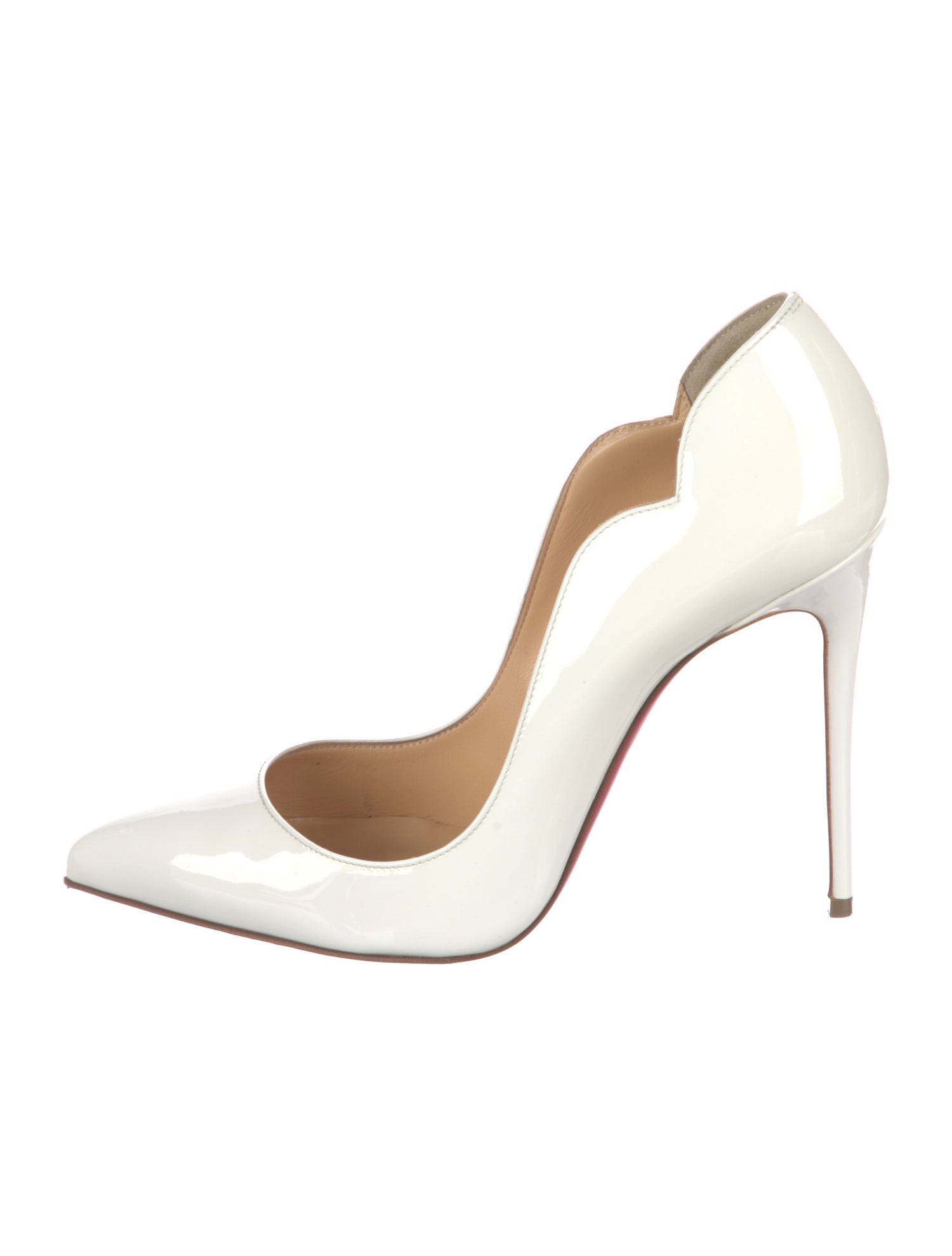 Christian Louboutin Patent Leather Scalloped Accent Pumps