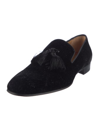 Christian Louboutin Velvet Tassel Accents Loafers