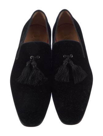 Christian Louboutin Velvet Tassel Accents Loafers