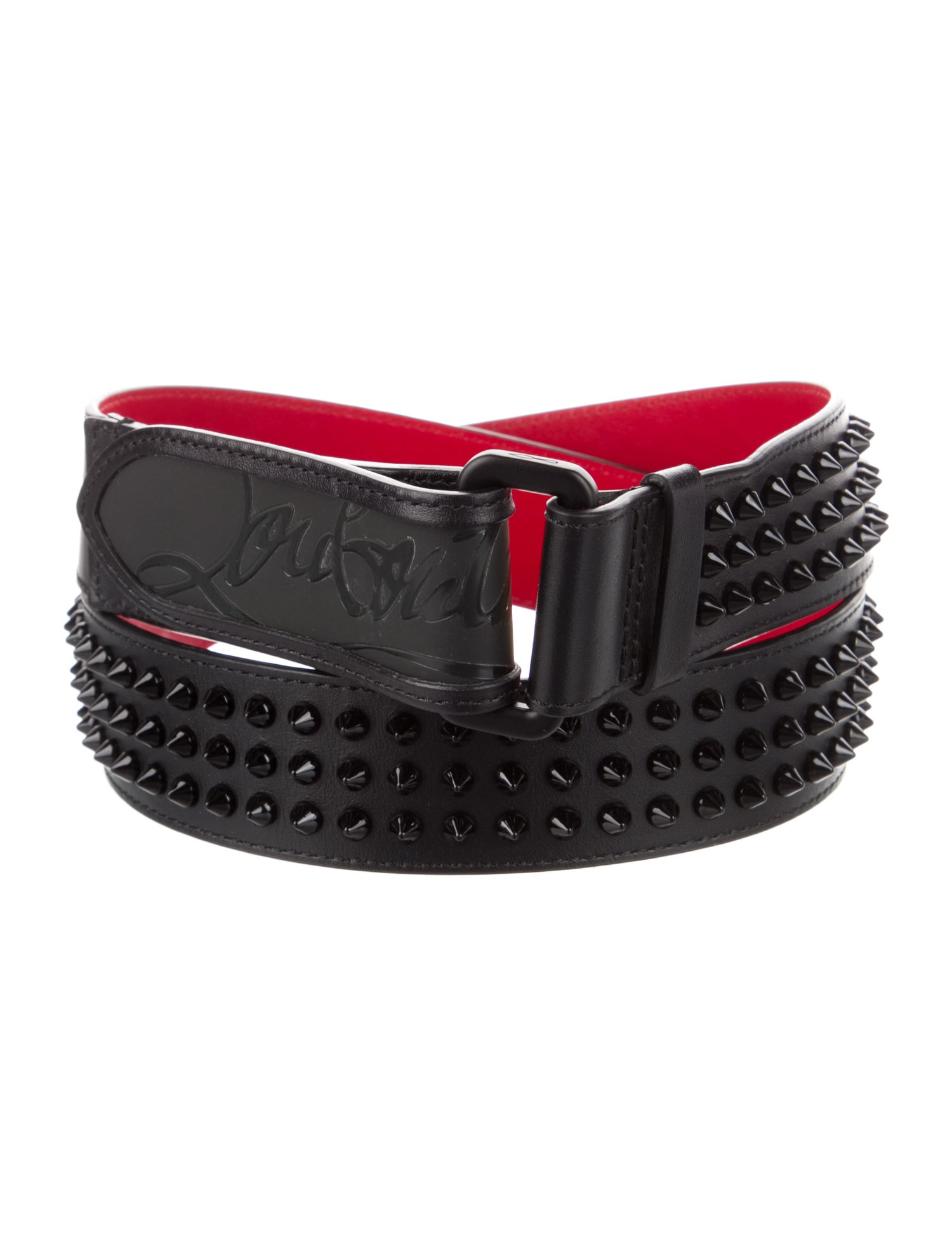 Christian Louboutin Leather Studded Accents Waist Belt