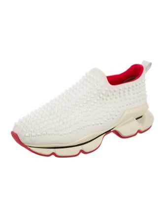Christian Louboutin Spike Accents Neoprene Sneakers