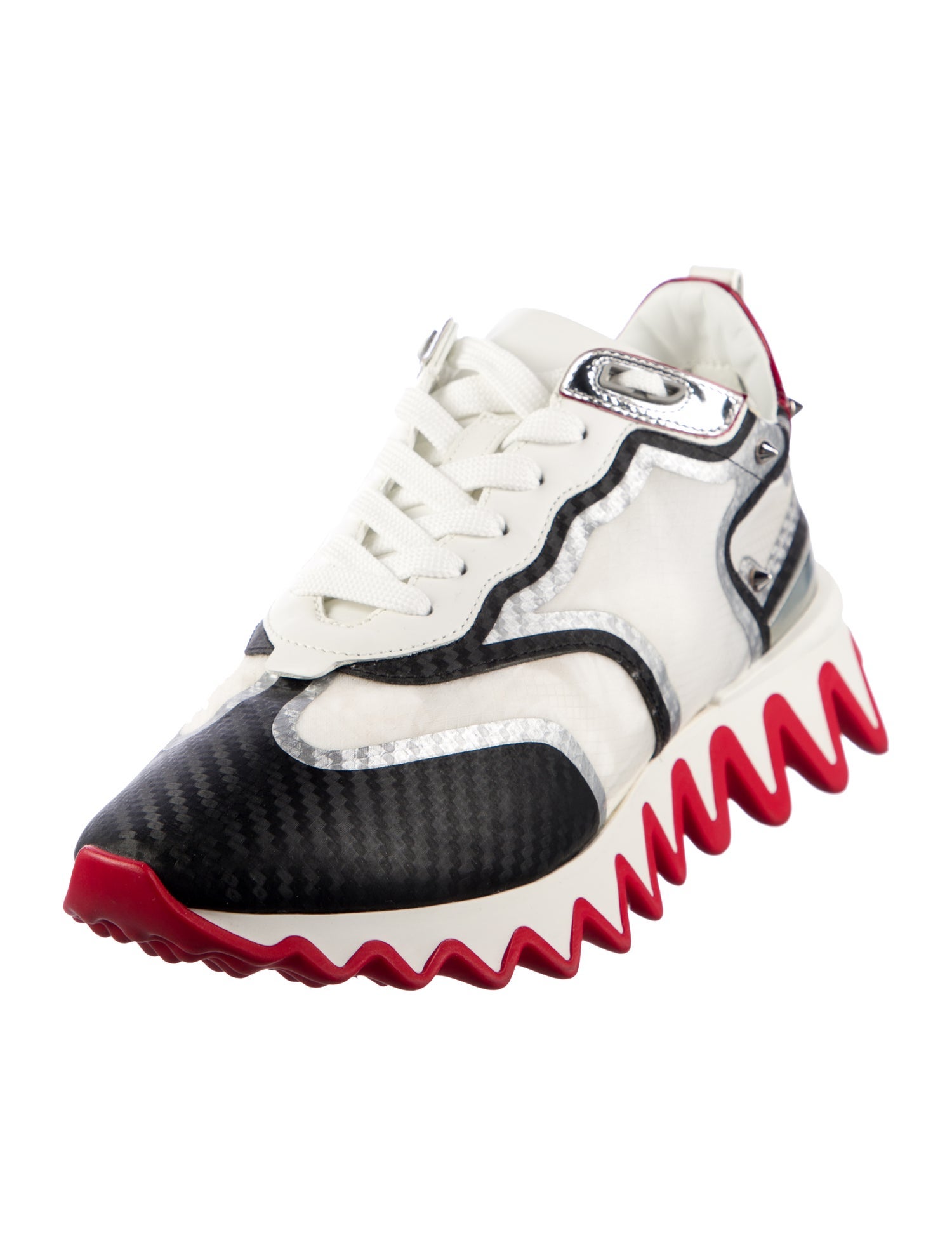 Christian Louboutin Spike Accents Mesh Sneakers