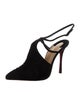 Christian Louboutin Queen Acid Suede T-Strap Pumps