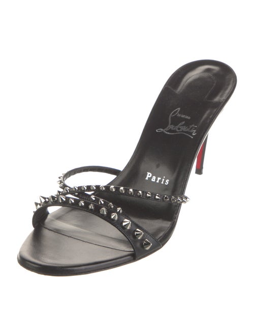 Christian Louboutin Spike Accents Leather Slides