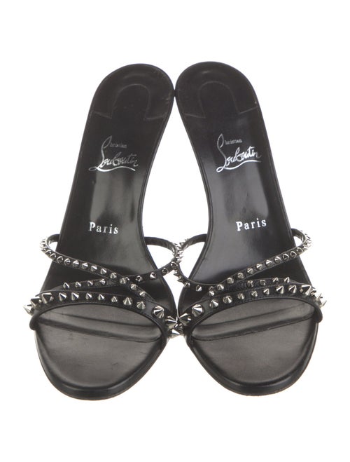 Christian Louboutin Spike Accents Leather Slides