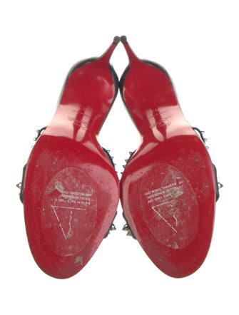 Christian Louboutin Spike Accents Leather Slides