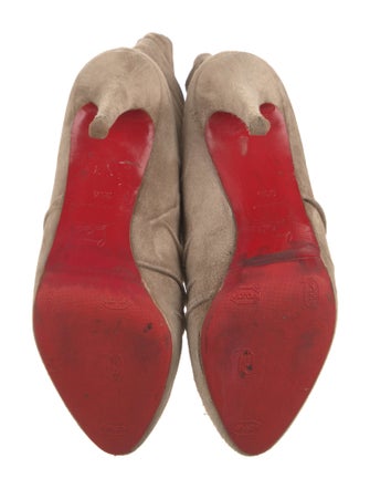 Christian Louboutin Suede Pleated Accents Boots