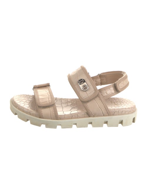 Christian Louboutin Embossed Leather Slingback Sandals