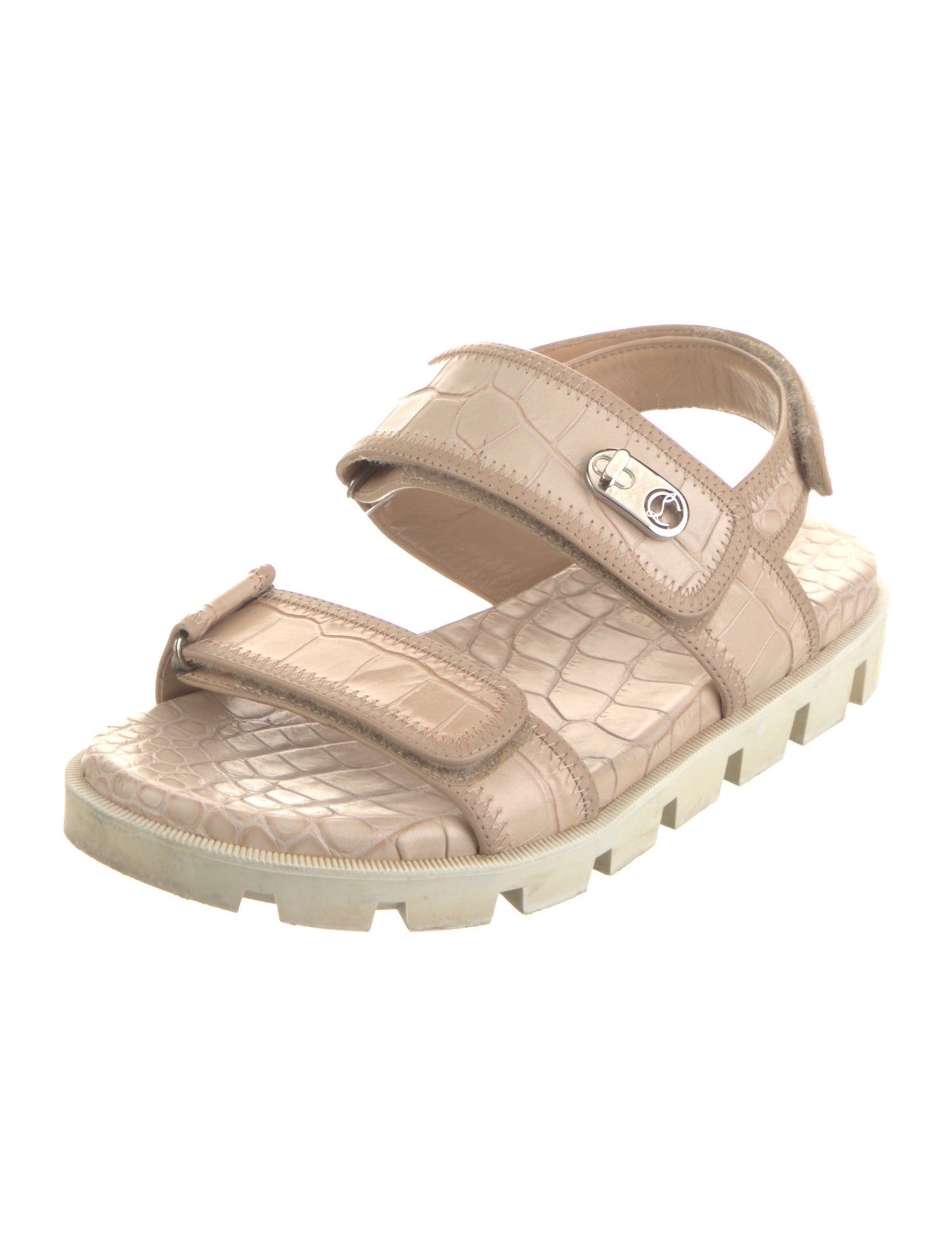 Christian Louboutin Embossed Leather Slingback Sandals