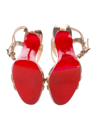 Christian Louboutin Glitter Glitter Accents T-Strap Sandals