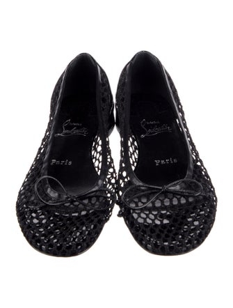 Christian Louboutin Mesh Bow Accents Flats