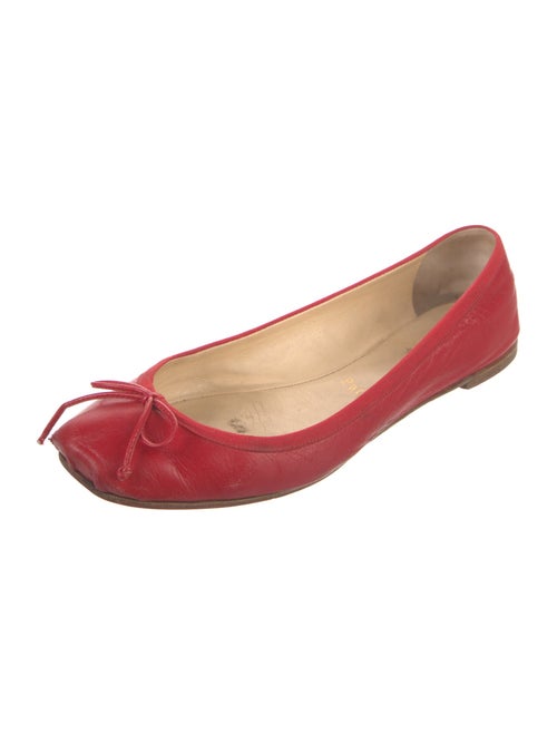 Christian Louboutin Leather Bow Accents Ballet Flats