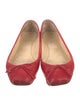 Christian Louboutin Leather Bow Accents Ballet Flats