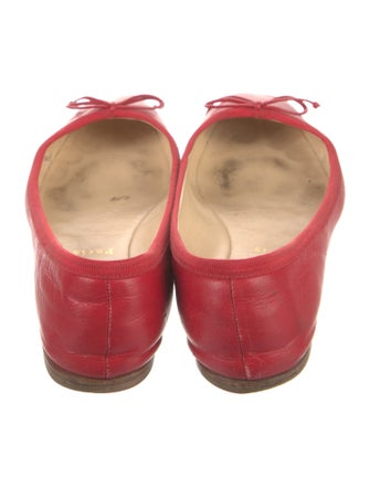 Christian Louboutin Leather Bow Accents Ballet Flats