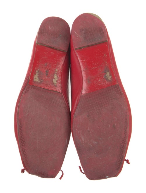 Christian Louboutin Leather Bow Accents Ballet Flats
