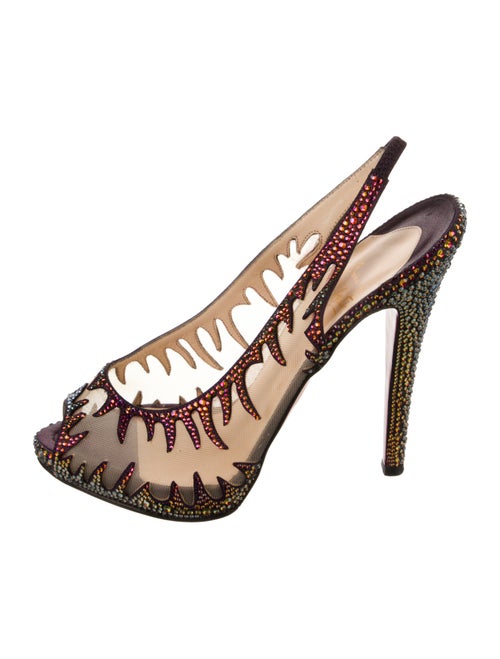 Christian Louboutin Mesh Patterned Slingback Pumps