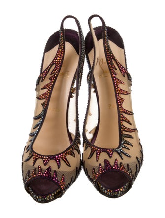 Christian Louboutin Mesh Patterned Slingback Pumps