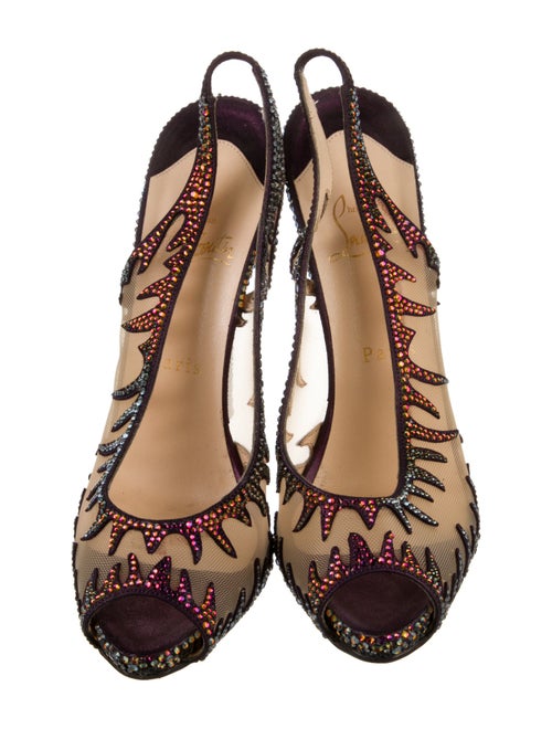Christian Louboutin Mesh Patterned Slingback Pumps