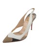 Christian Louboutin Leather Colorblock Pattern Slingback Pumps