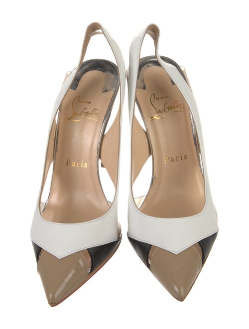 Christian Louboutin Leather Colorblock Pattern Slingback Pumps