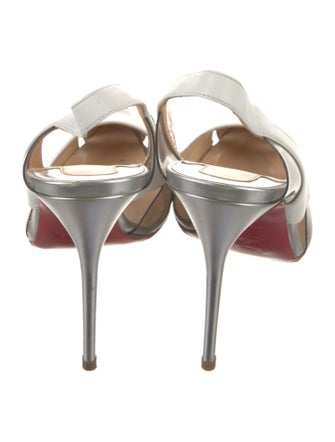 Christian Louboutin Leather Colorblock Pattern Slingback Pumps