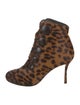Christian Louboutin Ponyhair Animal Print Lace-Up Boots