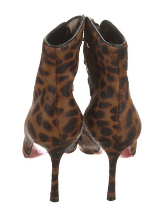 Christian Louboutin Ponyhair Animal Print Lace-Up Boots