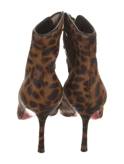Christian Louboutin Ponyhair Animal Print Lace-Up Boots