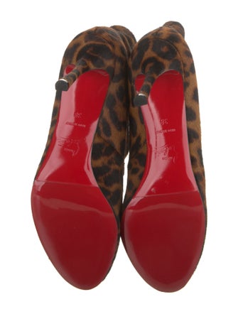 Christian Louboutin Ponyhair Animal Print Lace-Up Boots