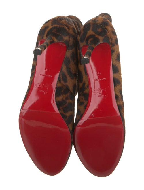 Christian Louboutin Ponyhair Animal Print Lace-Up Boots
