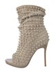 Christian Louboutin Spike Accents Suede Lace-Up Boots