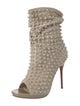 Christian Louboutin Spike Accents Suede Lace-Up Boots