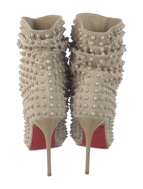 Christian Louboutin Spike Accents Suede Lace-Up Boots