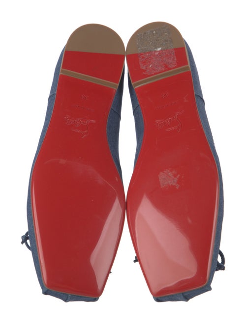 Christian Louboutin Denim Bow Accents Ballet Flats