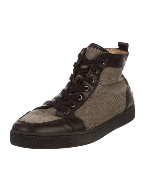 Christian Louboutin Canvas Leather Trim Embellishment Sneakers