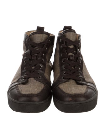 Christian Louboutin Canvas Leather Trim Embellishment Sneakers