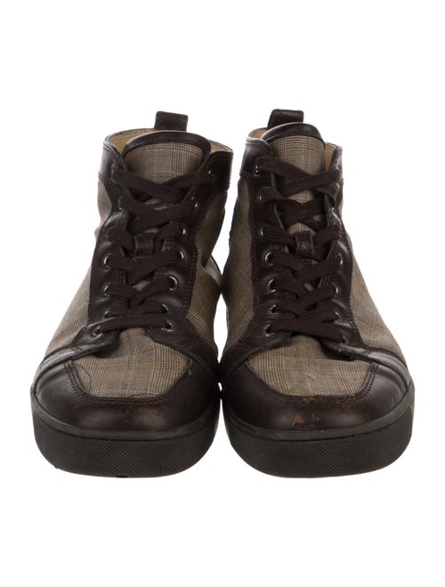 Christian Louboutin Canvas Leather Trim Embellishment Sneakers