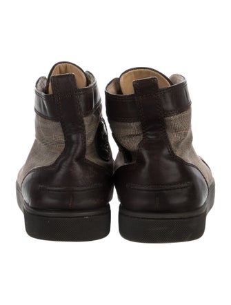 Christian Louboutin Canvas Leather Trim Embellishment Sneakers