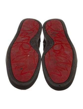 Christian Louboutin Canvas Leather Trim Embellishment Sneakers
