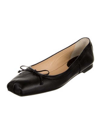 Christian Louboutin Leather Bow Accents Ballet Flats