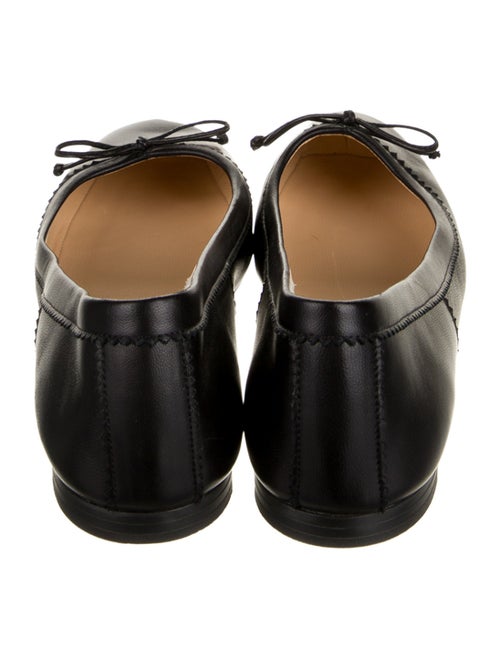 Christian Louboutin Leather Bow Accents Ballet Flats