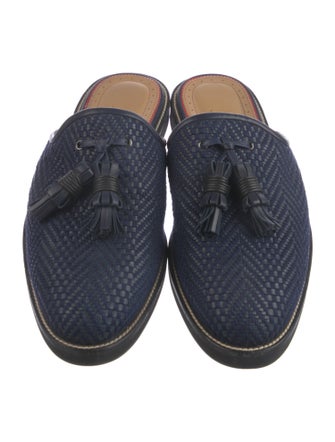 Christian Louboutin Leather Tassel Accents Slippers