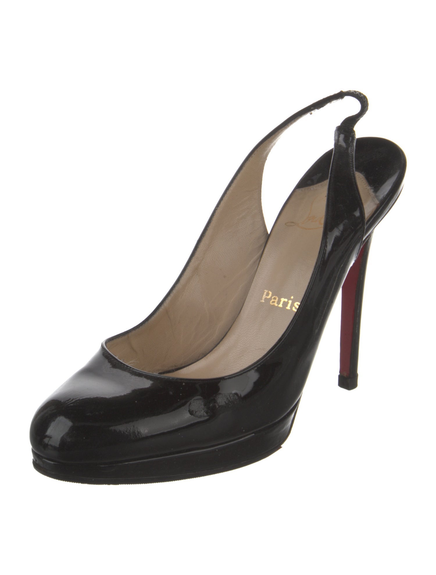 Christian Louboutin Patent Leather Slingback Pumps