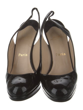 Christian Louboutin Patent Leather Slingback Pumps