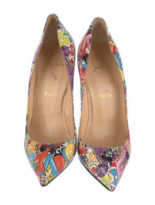 Christian Louboutin Patent Leather Printed Slingback Pumps