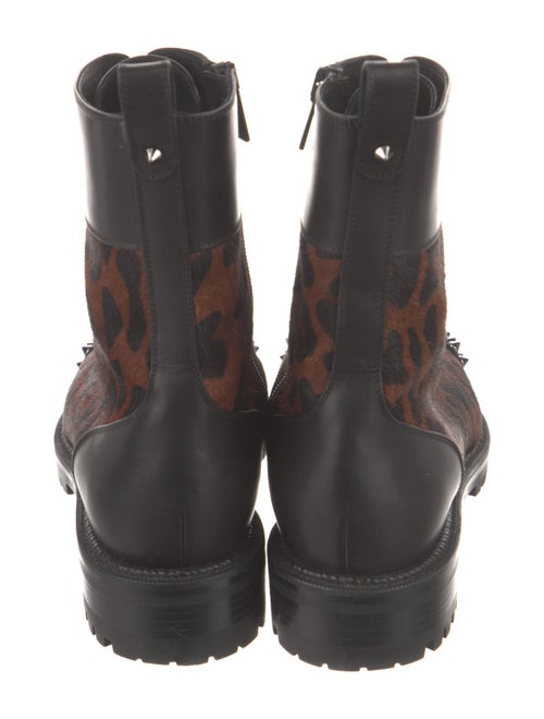 Christian Louboutin Spike Accents Ponyhair Combat Boots