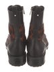 Christian Louboutin Spike Accents Ponyhair Combat Boots
