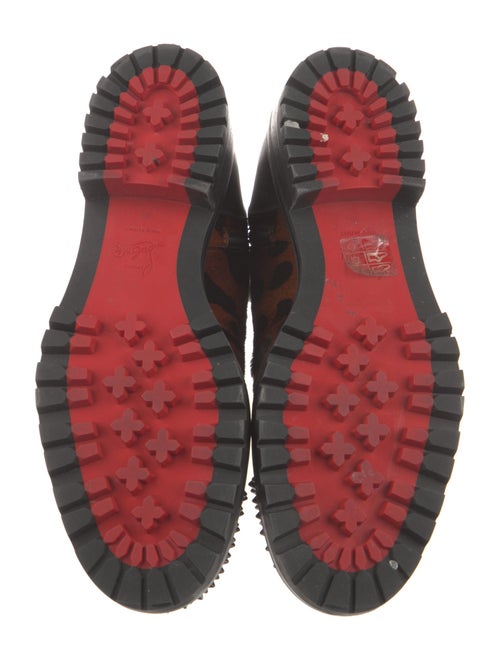 Christian Louboutin Spike Accents Ponyhair Combat Boots